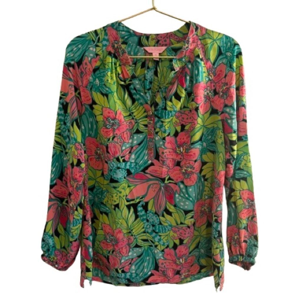 Lilly Pulitzer Silk Floral Blouse NWOT